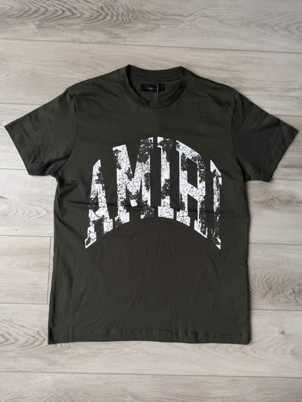 Amiri Collegiate Logo Graphic Shirt Olive Green Men’s Medium Pre-Owned